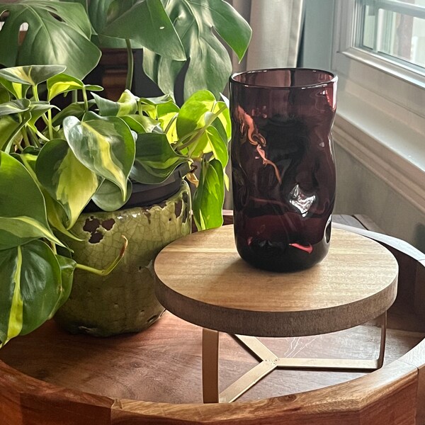 Blenko Dimple Glass Tumbler in Amethyst