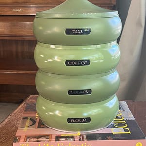Lincoln Beautyware Aluminum Pagoda Stacking Canister Set in