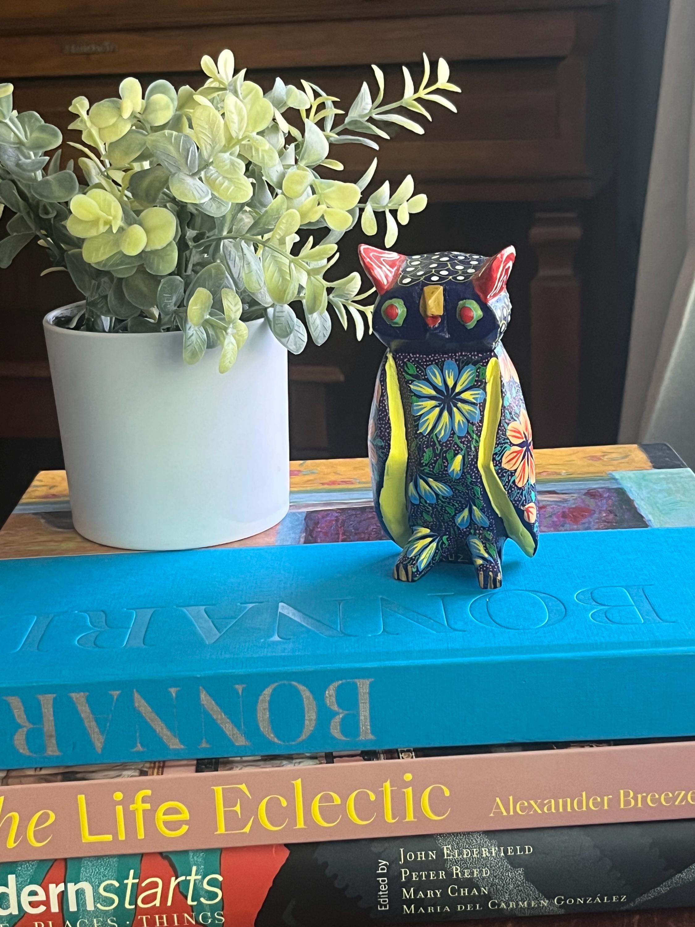 Hand Painted Alebrije Owl, signed Cruz Sosa