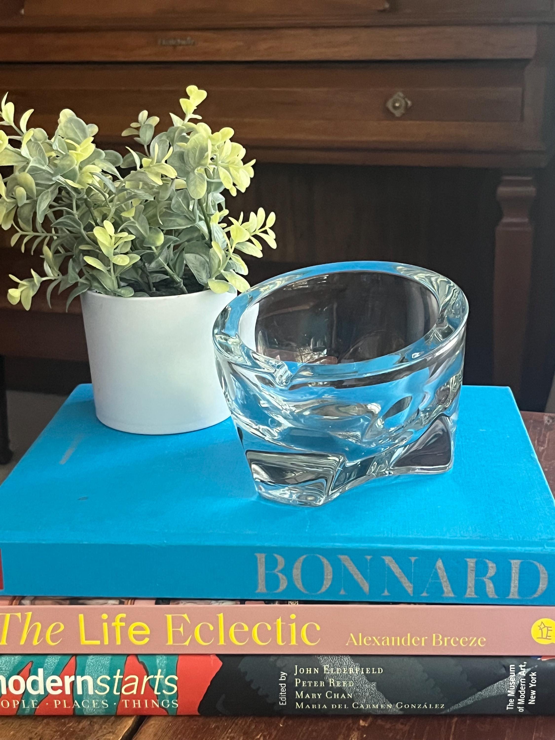 Viking Glass Curved Diamond Based 5.5 Inch Ashtray in Crystal