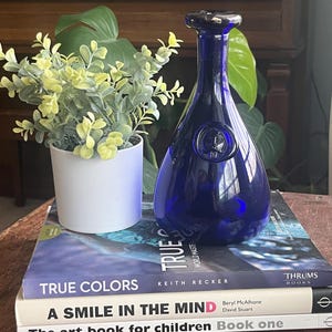 Holmegaard Denmark Viking Decanter or Carafe, cobalt blue, designed by Ole Winther