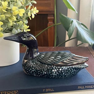 Painted Mexican Pottery Ceramic Duck, signed