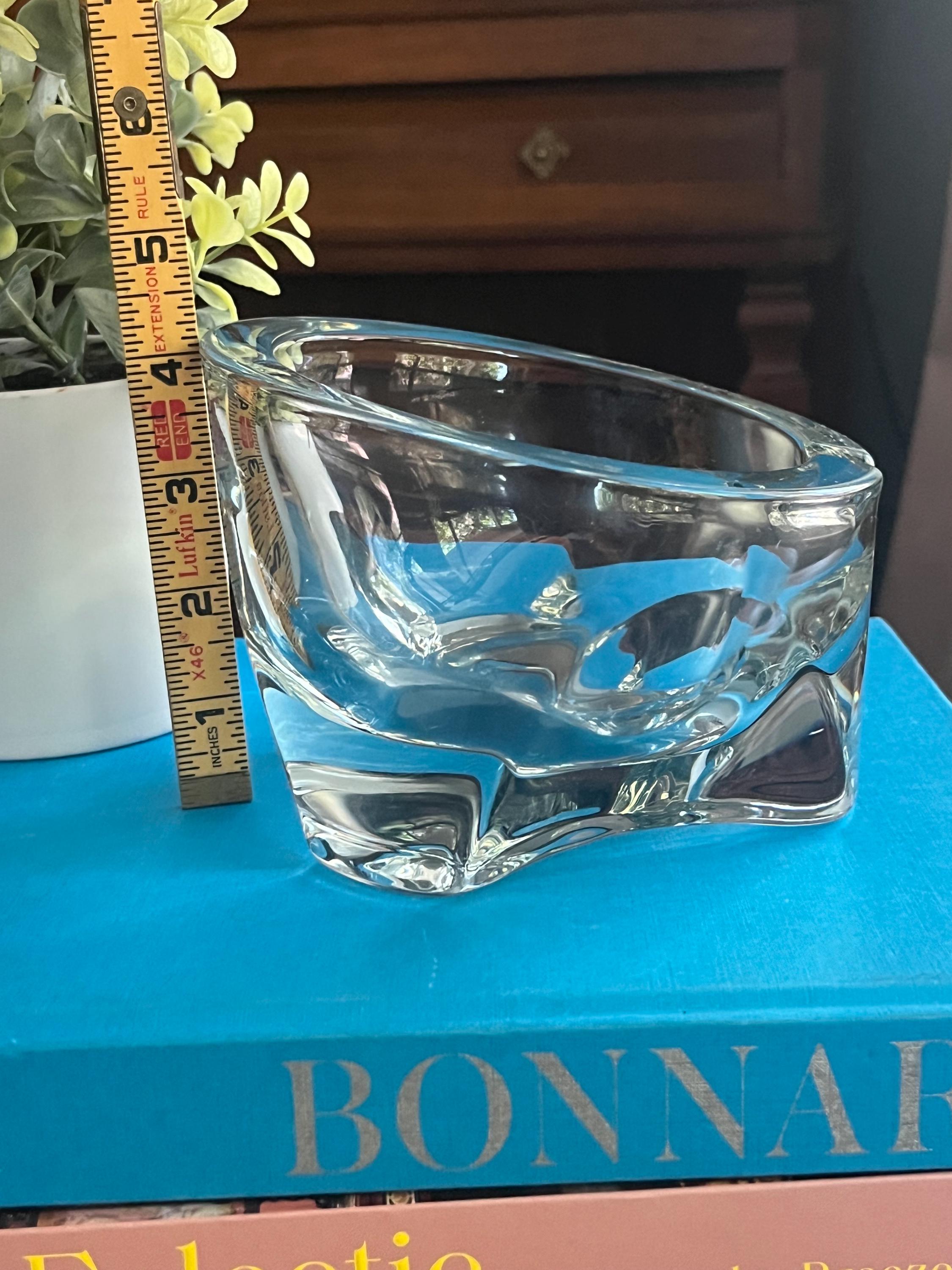 Viking Glass Curved Diamond Based 5.5 Inch Ashtray in Crystal