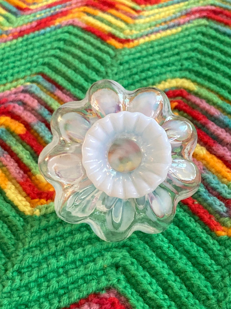 1940s Fenton French Opalescence Dot Optic Art Glass Perfume Etsy