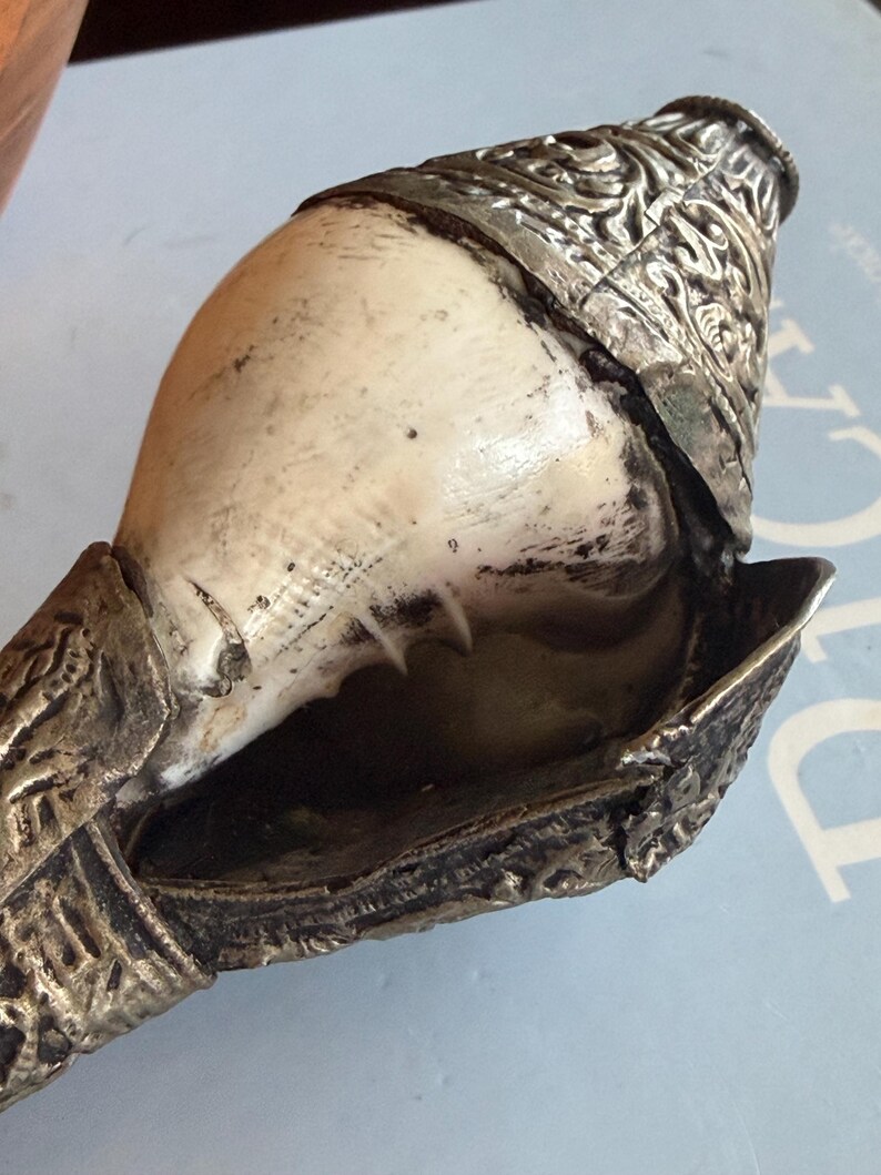 Cong Shell Horn Tibetan Buddhist Ritual Conch Shell Horn, Vintage/antique - Etsy
