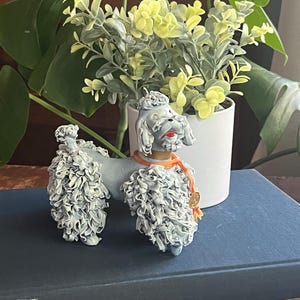 Ceramic Blue Spaghetti Poodle Figurine