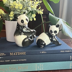 Pair of Vintage Lomonosov Porcelain Panda Figurines, made in USSR