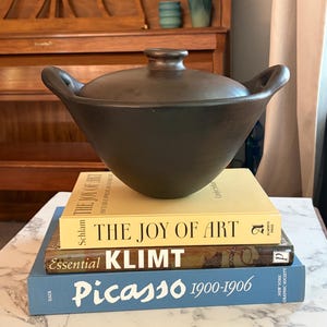 Colombiaanse zwarte klei La Chamba-pot, 2 liter, met deksel