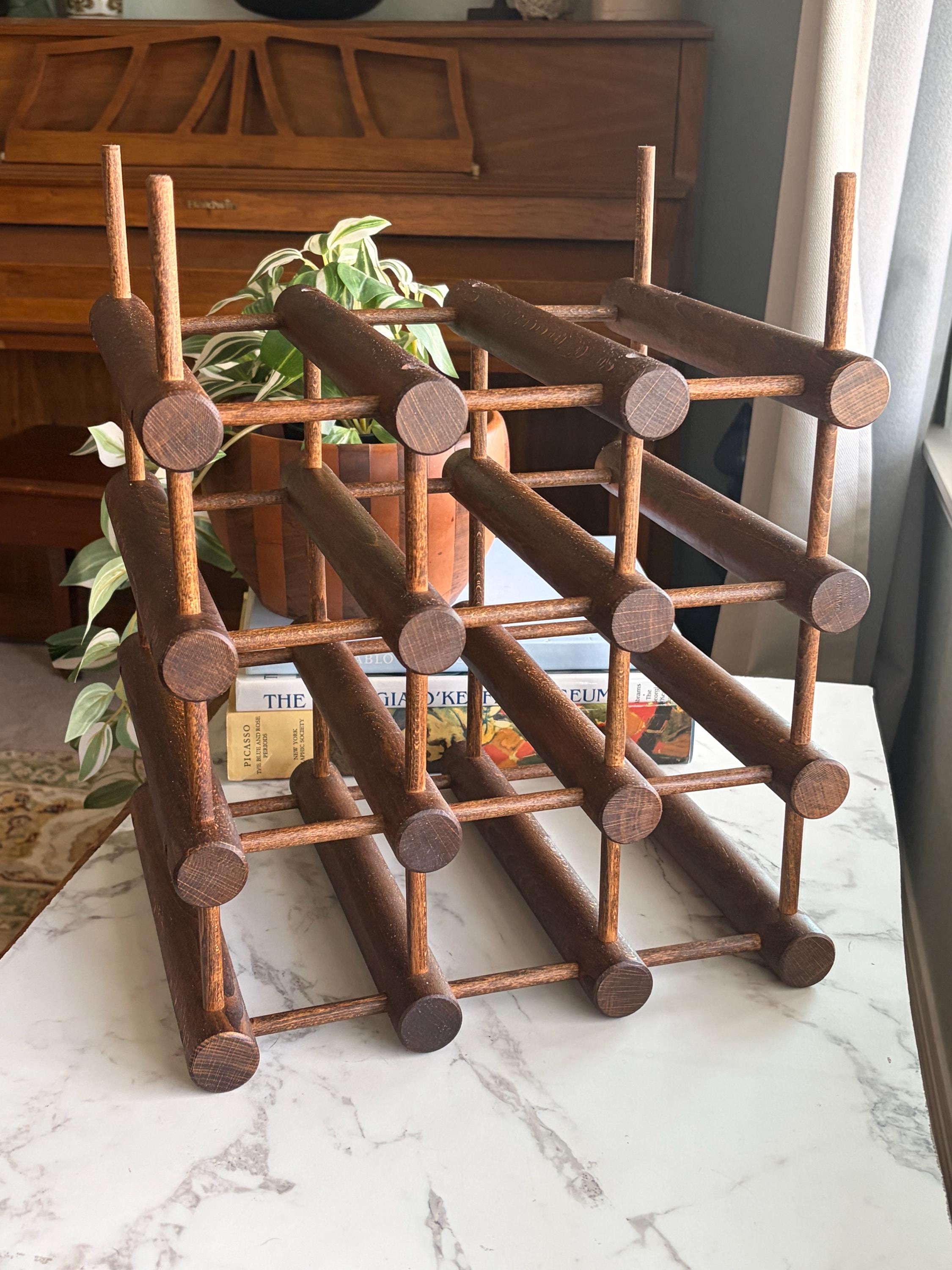 【teak wood】チーク材 ワインラック 12本収納　楔 ヴィンテージ Danish Teak Wine Rack - Etsy