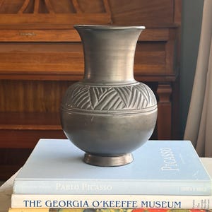 Vintage Lama Barro Negro Pottery Vase, Oaxaca Mexico