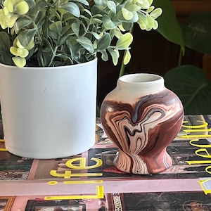 Mini Nemadji Pottery Vase, Brown and Blue