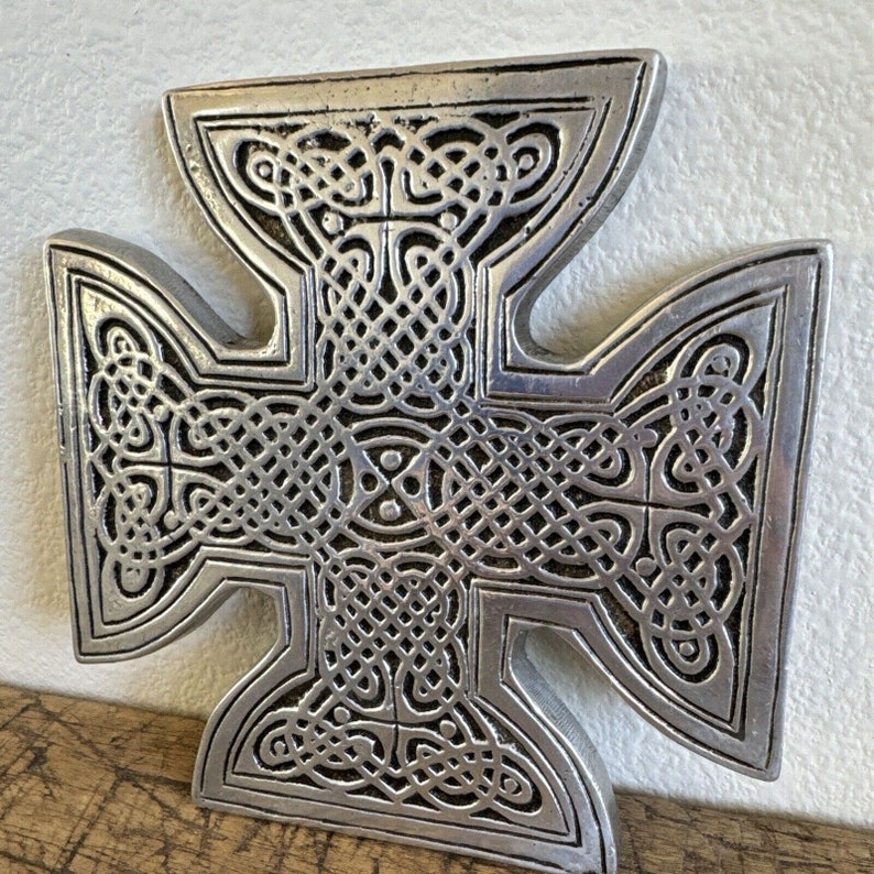 Pewter Celtic Cross Wall Art Hanging A La Carte Book of Kells 1999