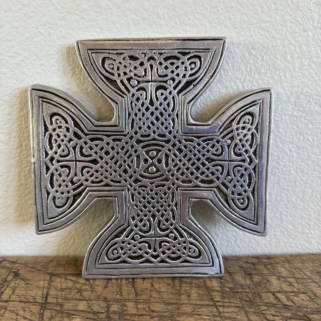 Pewter Celtic Cross Wall Art Hanging A La Carte Book of Kells 1999