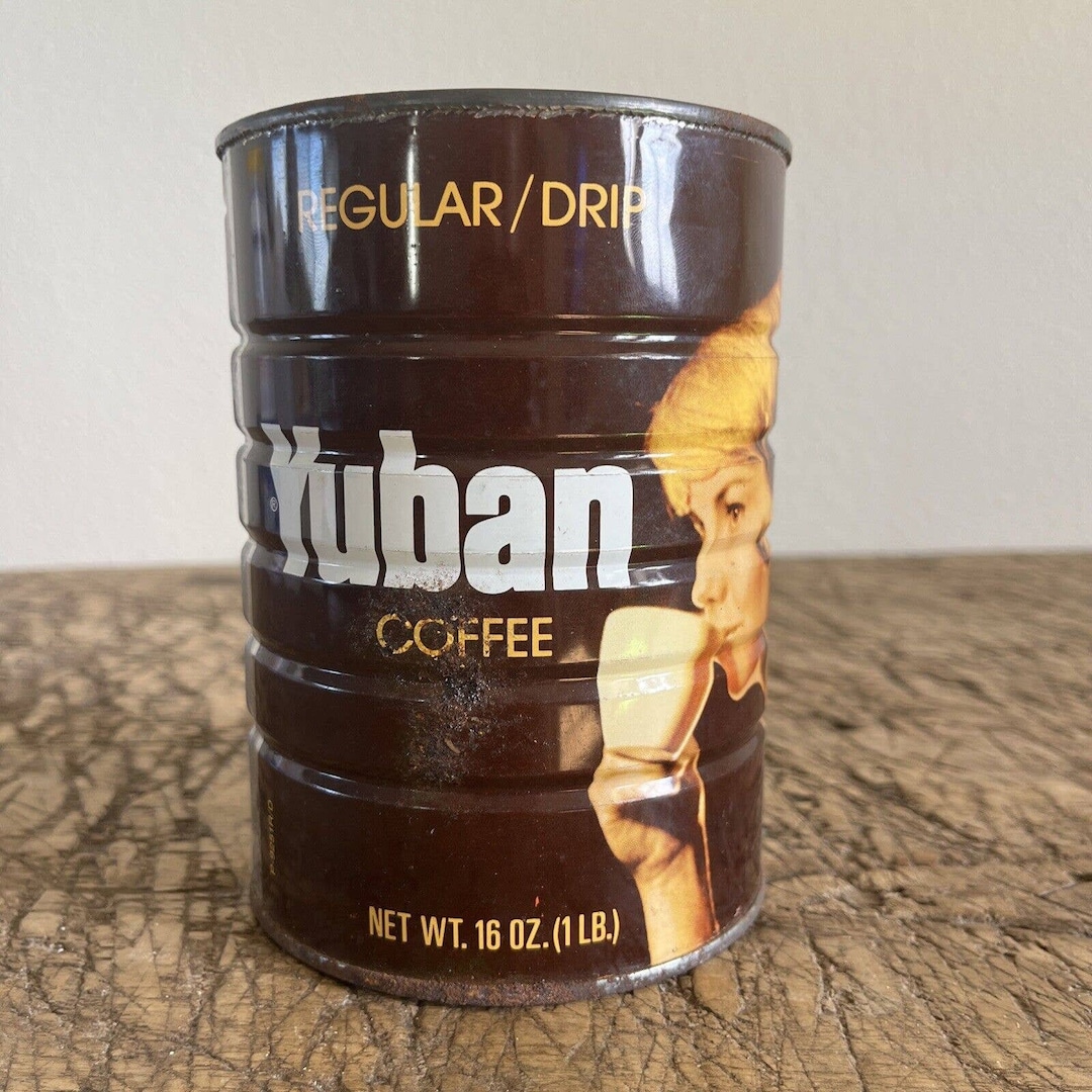 Vintage Yuban Coffee Tin Can EMPTY With HEB Grocery Sticker Etsy