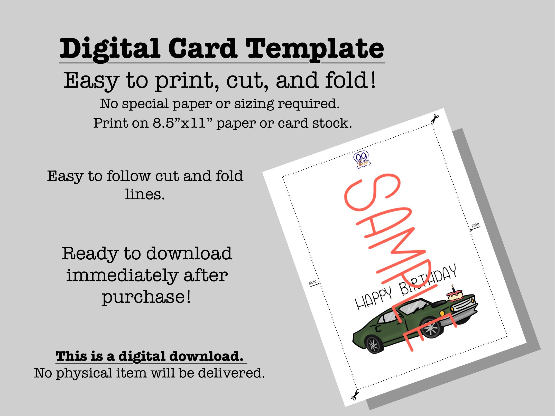 Printable Classic Car “happy Birthday” Card - Etsy