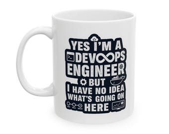 Caneca "Sim, eu sou um Engenheiro DevOps", Caneca de Café Divertida para Administrador de Sistemas, Presente para Programador