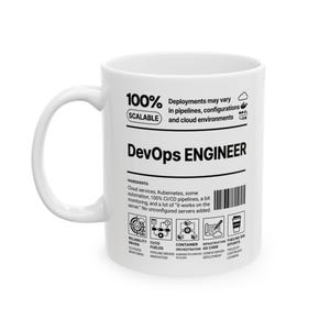 Taza para ingeniero de DevOps, definición divertida, Kubernetes, CI/CD, servicios en la nube (11 oz o 15 oz)