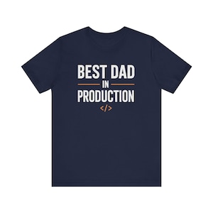 Bästa pappa i produktion T-shirt | Kodningspappa T-shirt, DevOps pappapresent, fars dag-tröja