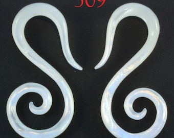 309 mother of pearl spiral earrings gauges piercings one pair