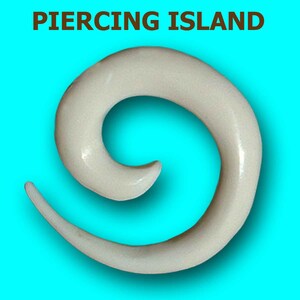 002  ONE PAIR of Unique Organic Buffalo Bone Spirals Tapers Plugs - Expanders - Gauges