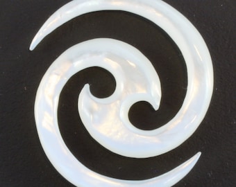 307 mother of pearl spiral earrings gauges piercings one pair