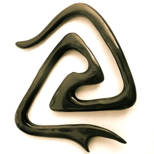 122 One pair of organic buffalo horn gauge earrings with spirals tapers piercings unique handmade