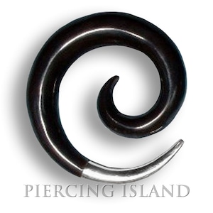 007 Tribal horn Ear Gauge Pair Carved Earrings Piercing Handmade Hook Organic Stretch