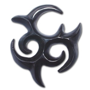 105 One pair of organic buffalo horn gauge earrings with spirals tapers piercings unique handmade