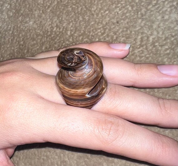 ARJ-45 shell ring, whole shell ring, hand made, p… - image 2