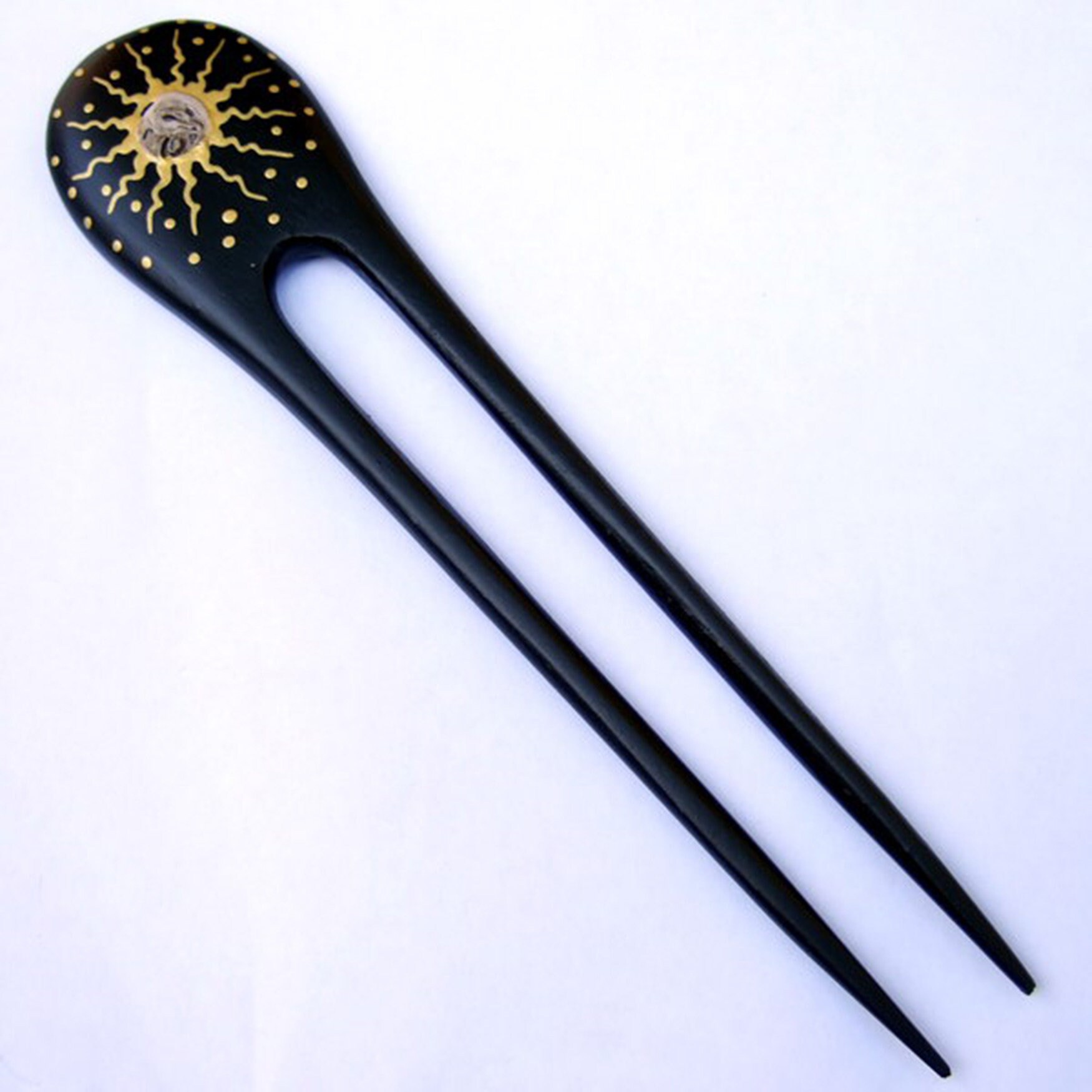 Maori Razor Design Hair One/two Pronged Hair Pin, Hand Painted Designs, Maori, Aboriginal ...