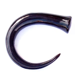 132 One pair of organic buffalo horn gauge earrings with spirals tapers piercings unique handmade