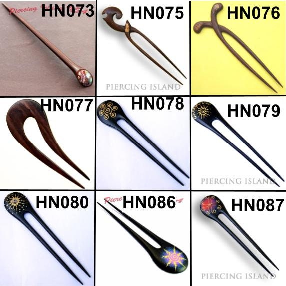 Maori Razor Design Hair One/two Pronged Hair Pin, Hand Painted Designs, Maori, Aboriginal ...