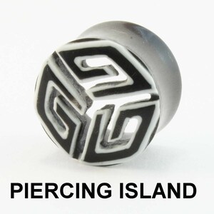 303 Buffalo Horn plugs Gauges Pair Carved Earrings Piercings Handmade Organic tunnels spirals star