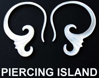 290 mother of pearl spiral earrings gauges piercings one pair