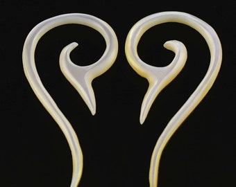 253 Mother of Pearl Shell 14 Gauges = 1.5mm starter earrings spirals Piercings