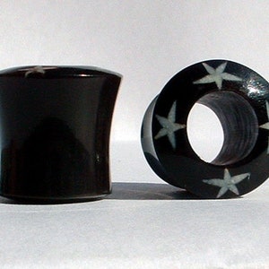 116 Buffalo Horn tunnels Ear Gauges Pair Carved Earrings Piercings Handmade Organic  plugs spirals