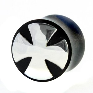 076 Buffalo Horn plugs (9.25 silver) Gauges Pair Carved Earrings Piercings Organic tunnels spirals