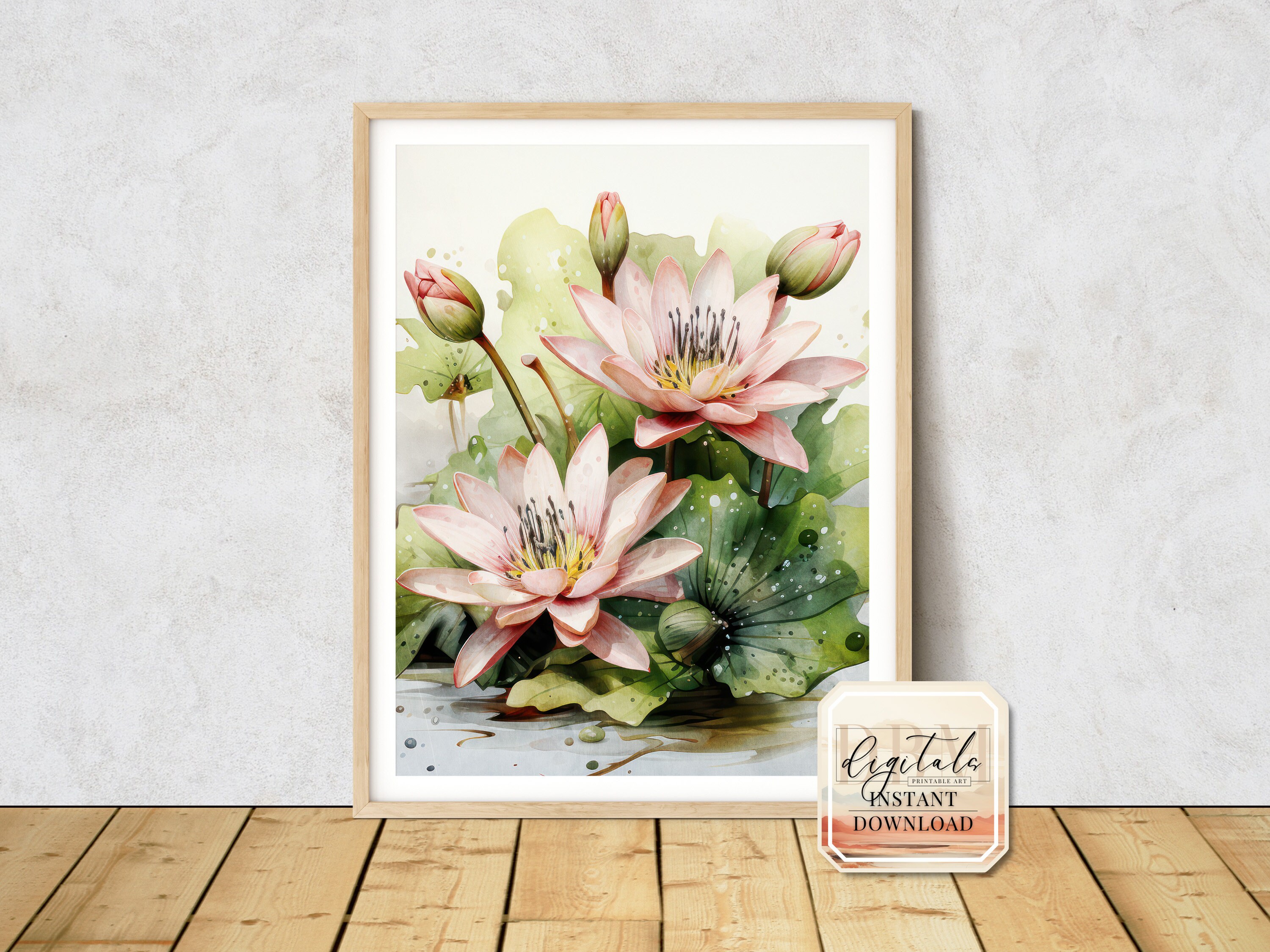 Watercolor Lotus Print 'blush Lotus Blooming' Pink Etsy Australia