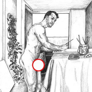 In the Artist&#39;s Studio - PRINT - Gay Art
