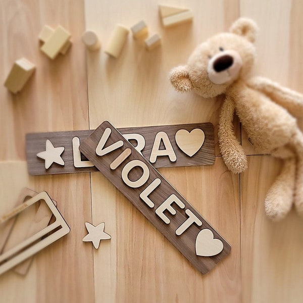 Wooden Name Puzzle | Toddler Toys | Baby Girl Gifts | Baby Boy Gift | Gift for Kids | Baby First Christmas | personalized  gift for kids