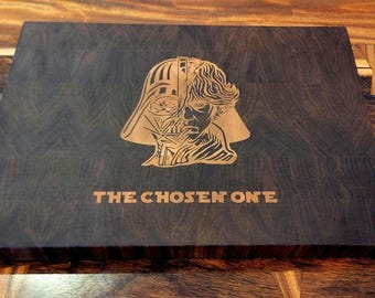 Star Wars Gift, Custom Cutting Board, Darth Vader Gift, Luke Skywalker Gift, Inlay Cutting Board, Charcuterie board, Father&#39;s Day Gift