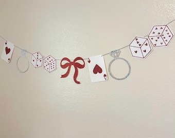Faixa LUCKY IN LOVE, Papel cartão | Decoração para despedida de solteira