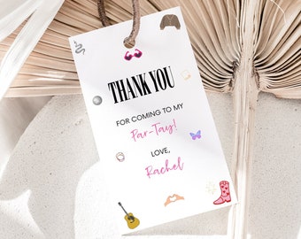 Taylor Eras Birthday Party Favor Tag, Swift Poster, Taylor Digital Download Print, Swift Eras Theme Birthday Party Digital Template
