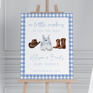 Cowboy Baby Shower Little Cowboy On the Way Little Cowboy Baby Shower Welcome Sign Template Baby Shower Western Baby Shower
