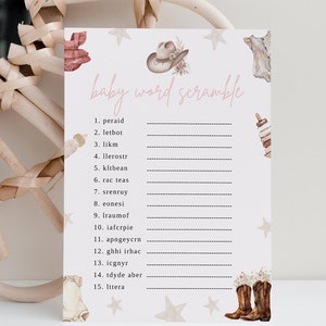 baby shower cowgirl la piccola cowgirl sta arrivando modello baby shower word scramble baby shower baby shower occidentale