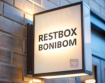 Custom Light box Sign, Customized Signage for Salon & Coffee Shop | Light Box Business Sign | Illuminated Store Front Sign, Outdoor Sign