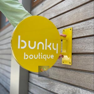 Custom Round Hanging Blade Sign, Wall Mounted Storefront Blade Sign, Outdoor Business Signage, Double Sided Logo Sign, Small Business Sign