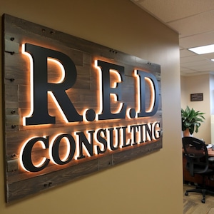 Custom Backlit 3D Business Sign, Laser Cut Metal Sign, Storefront Sign, 3D Backlit Letters, Business Logo Sign, Advertising Sign