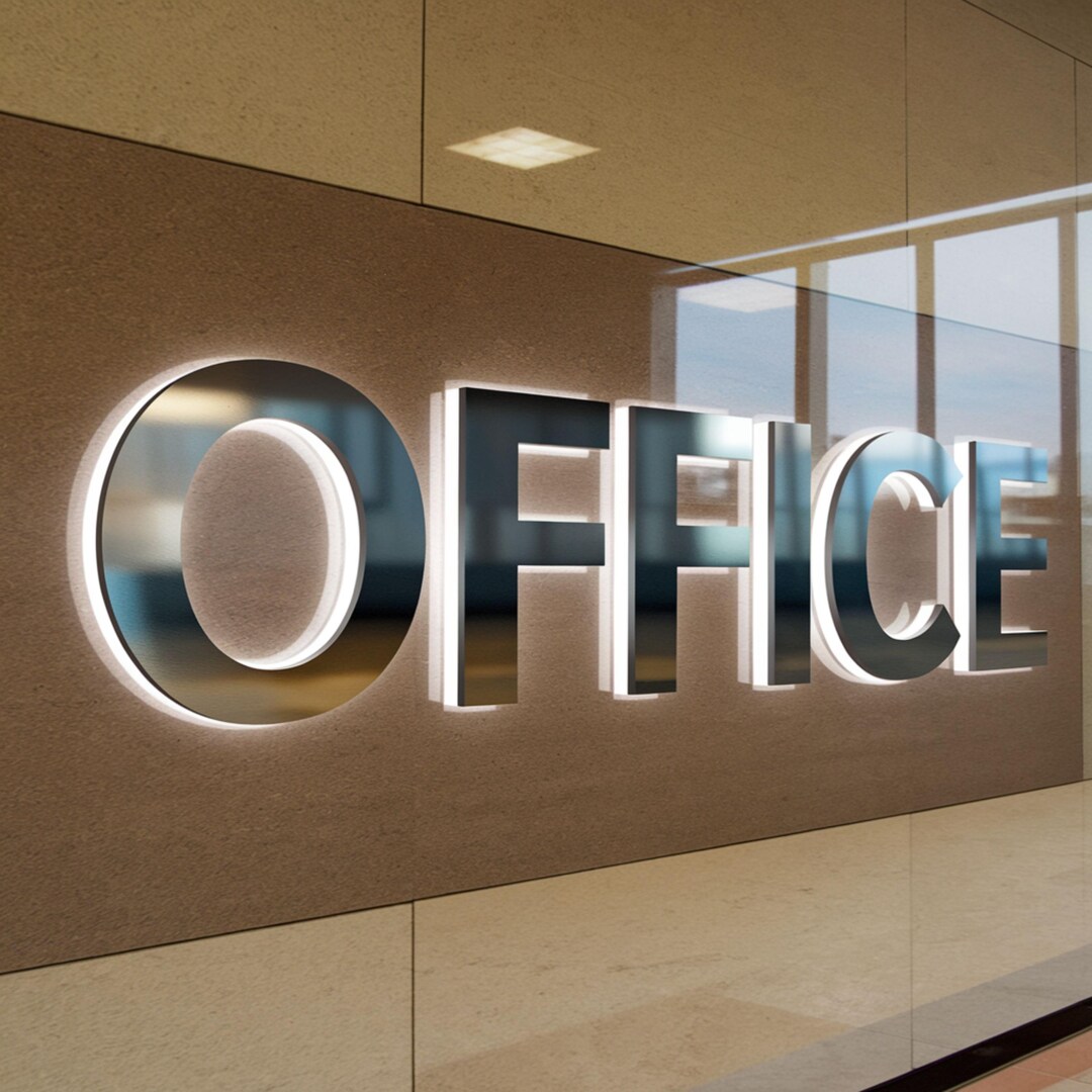 Custom 3D Metal Backlit Sign, Indoor Outdoor Wall Signage, 3D Backlit ...