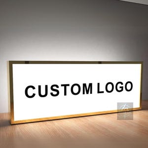 Letrero comercial con caja de luz acrílica con iluminación frontal, exhibición de logotipos para señalización moderna en el hogar y la oficina, letreros para escaparates, caja de luz comercial